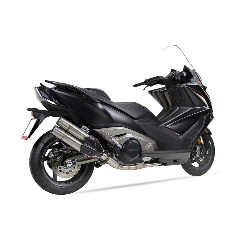 ixil L5X-Hyperlow- Komplettanlage Kymco AK 550, Dualexit, mit Kat., E-gepr, (Euro4)