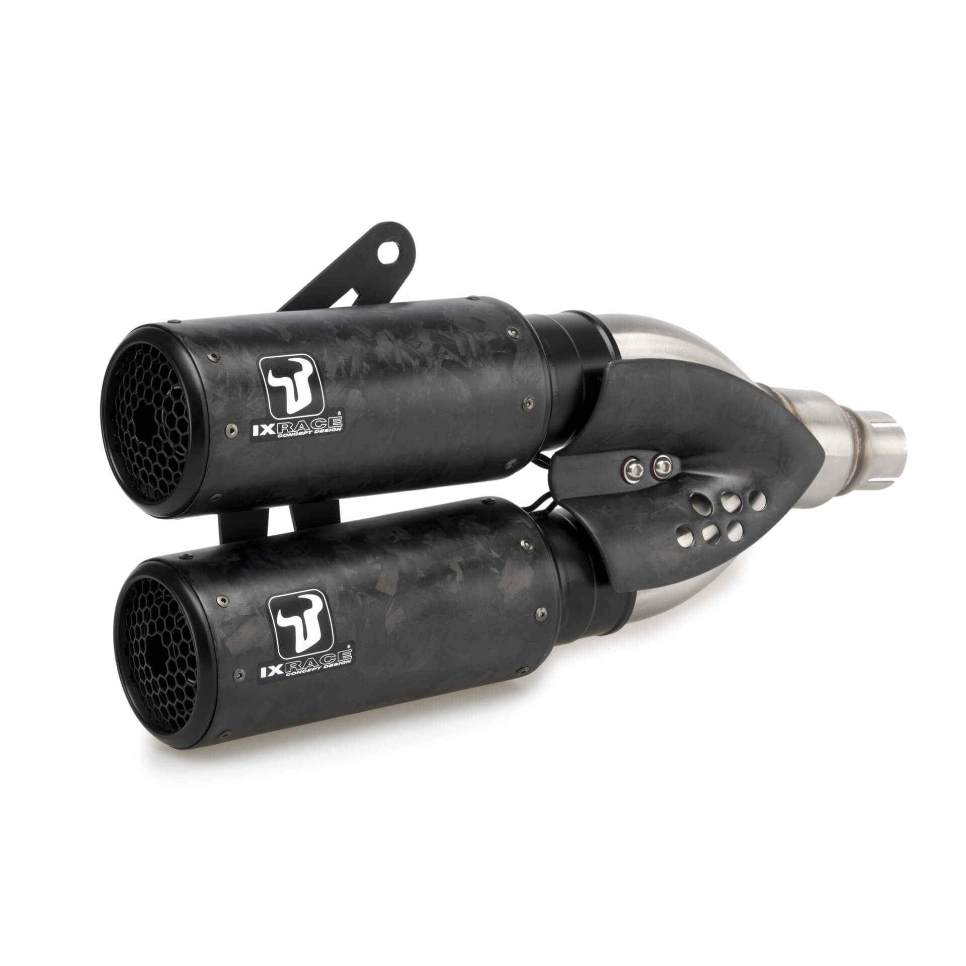 ixrace DCX2 stainless steel/carbon forged rear silencer, CB 1000 R, 18- (Euro 4+5)