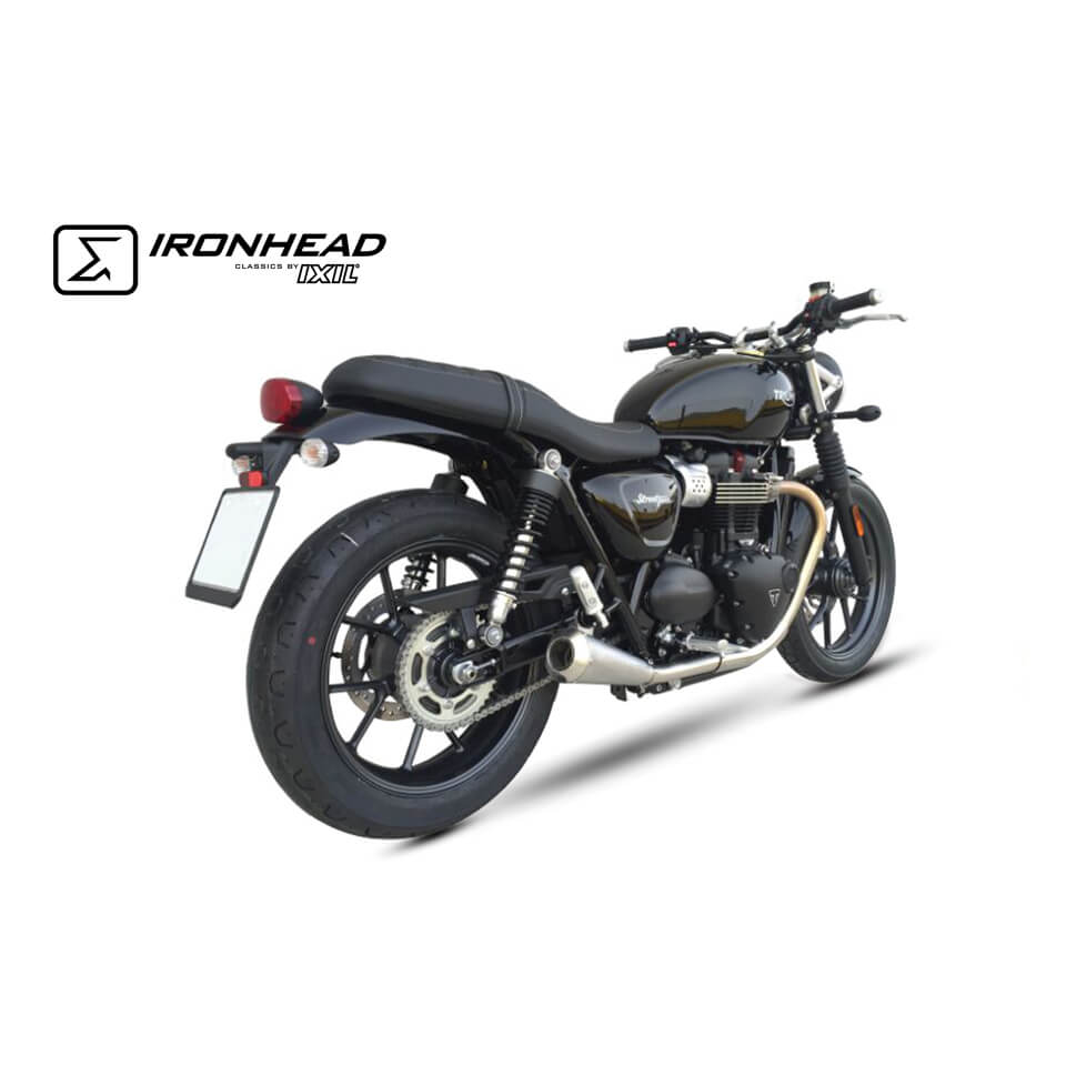 ironhead Rear silencer FULL LINE, Triumph Street Twin 900 EFI ABS, (DP01), 16-18, (Euro4)