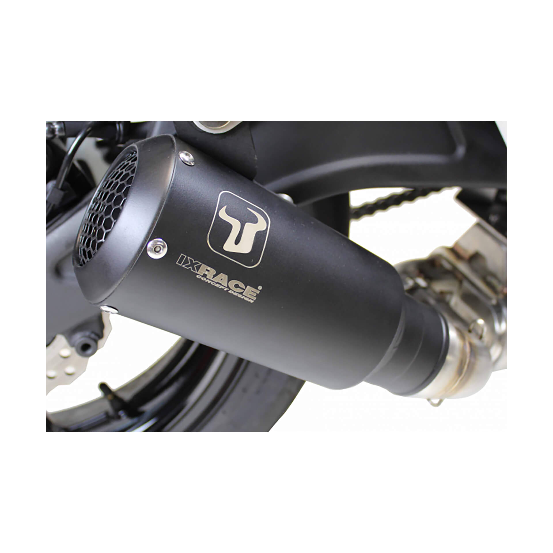 ixrace MK2 stainless steel rear silencer for CF Moto CL-X 700, 19-23 (CF700-2) HERITAGE/SPORT/ADVENTURE Euro 4+�