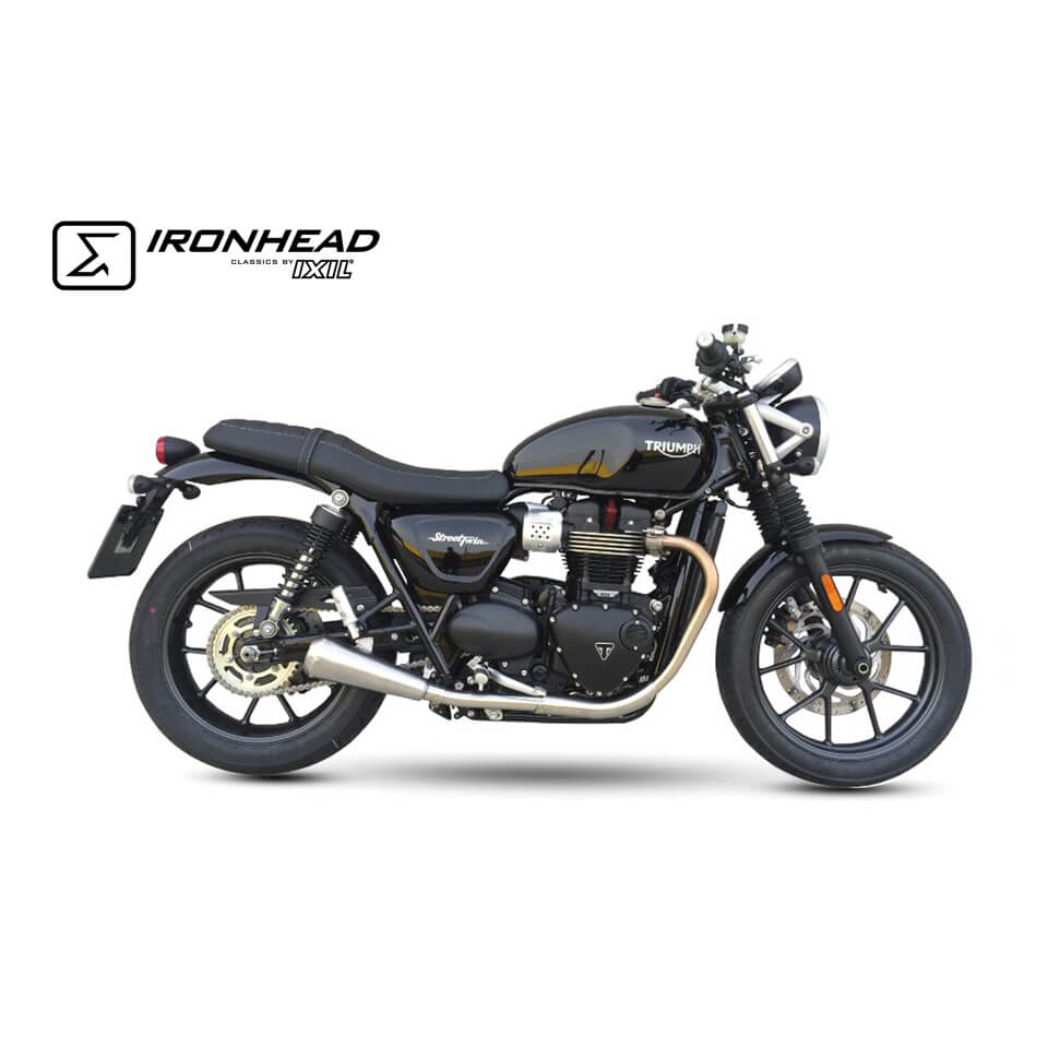 ironhead Rear silencer FULL LINE, Triumph Street Twin 900 EFI ABS, (DP01), 16-18, (Euro4)