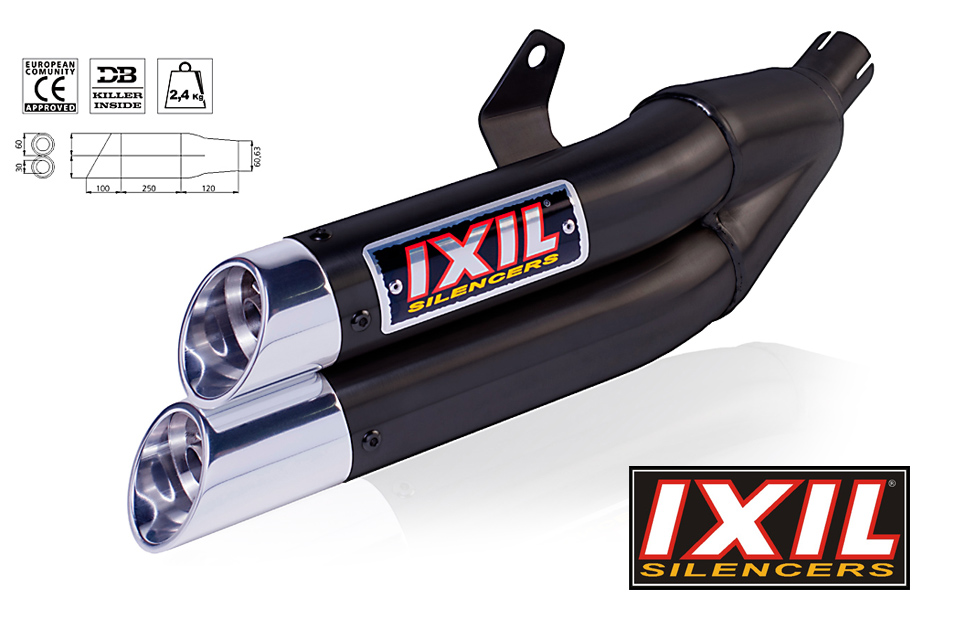 ixil Rear silencer Hyperlow black XL, CBR 500 R 13-15, CB 500 F 13-15, CB 500 X 13-16
